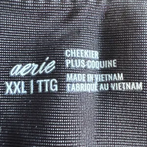 Aerie Black Cheekier High Cut V-Front Bikini Bottoms XXL 642754659 thumbnail 4