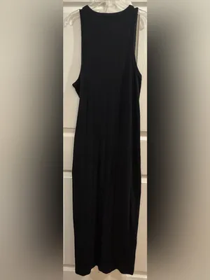 aerie Black Ribbed Tank Maxi Dress thumbnail 4