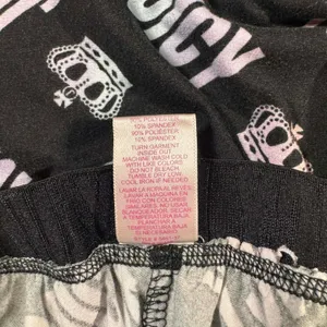 Juicy Couture Pajama Pants Medium Black Logo Print Soft Lounge Y2K thumbnail 6