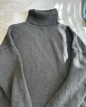 Madewell Gray Ribbed Turtleneck Sweater thumbnail 1