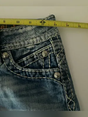 Rock Revival Womens Blue Jean Embroidered Denim Shorts Size 25 Amy Short zebra thumbnail 9