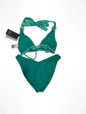 wild fable Teal Green Patterned Triangle Bikini thumbnail 4
