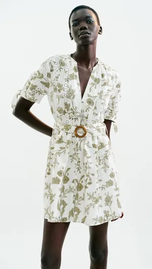 ZARA Dress Mini Floral Print Small thumbnail 1