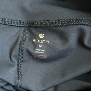 apana Black Fold over Waist Yoga Pants Medium thumbnail 6
