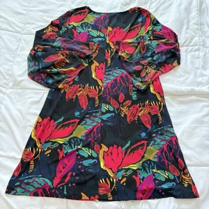 Floral Dress Flutter Sleeve Womens XL Eclectic Abstract‎ Maximalist Dairy Whimsy thumbnail 8