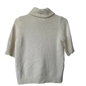 Anthropologie wool blend Cream turtleneck Sweater S Italy made thumbnail 2