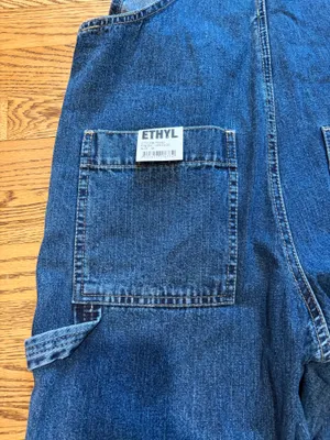 Ethyl Denim Overalls Bibs Cropped Vintage Blue thumbnail 9