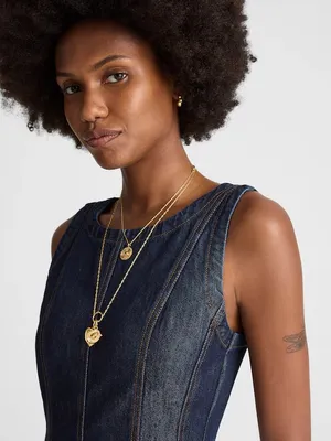 Madewell Airy Denim Circle Mini Dress in Rinse Wash NZ106 Size M NWT thumbnail 4