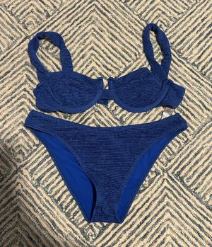 Pretty Little Thing Bikini Set Navy Blue thumbnail 1