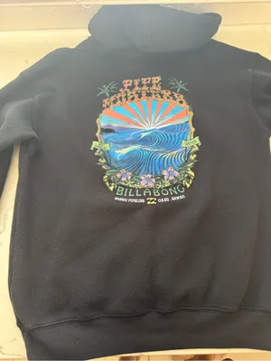 Billabong Black Crewneck Sweater with Multicolor Surf Graphic thumbnail 1