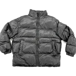Men Faux Leather Bomber Jacket Quilted Coat Puffer Jacket Padded Jacket Winter Lined thumbnail 1