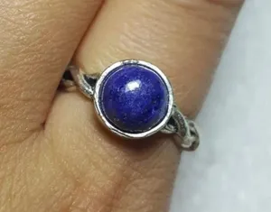Lapis lazuli Ethnic Sterling Silver Gemstone Ring No Stamp Ring size - 6.75 thumbnail 1