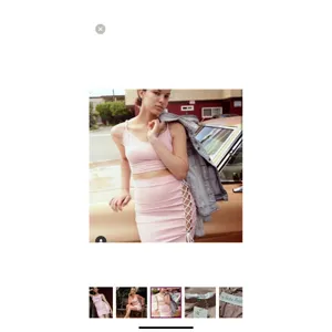 Reformation Rare By Nadia Aboulhosn 2016 Baby Pink Bodycon Crop Top & Lace Up Skirt Set 3X thumbnail 10