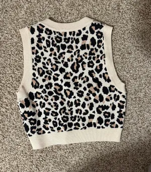 Cheetah Sweater Vest Multiple Size XS thumbnail 2