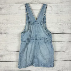 We The Free People‎ Edie Denim Skirtall Sz Large Skirt Overalls Boho Western thumbnail 5