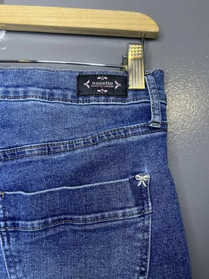 Nanette Lepore Jolie High Rise Flare Jeans Womens 8 Medium Wash Blue Denim thumbnail 8