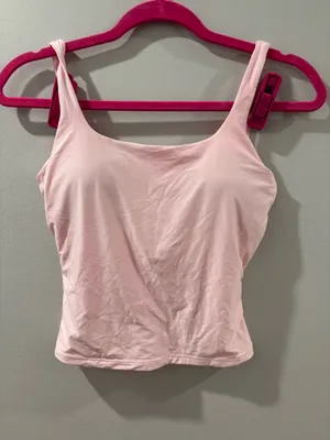 Basic Square Neck Pink Tank thumbnail 4