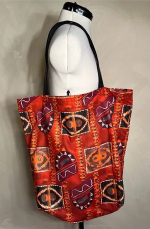 Unisex Boho Maximalist Fabric Tribal Shoulder Tote Bag Casual Everyday Wear|LRG thumbnail 1
