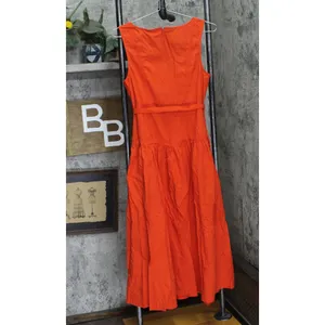 NWT Universal Thread Womens Tie-Waist Midi A-Line Dress 92968100 Red S thumbnail 5