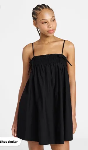 No Boundaries Black Smocked Cotton Poplin Mini Dress Size XS thumbnail 1