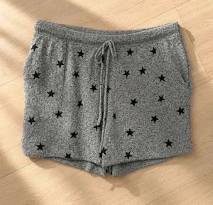 Lucky Brand Gray Star Print Lounge Sleep Shorts Drawstring Size L Soft thumbnail 1
