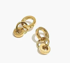 NWT New Madewell To The Market Link Dangle Brass Earrings thumbnail 1