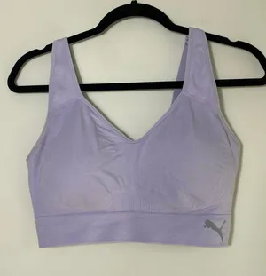 Puma Lavender Seamless Convertible Sports Bra Size L Adjustable Straps thumbnail 1