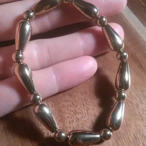 Golden Color Hematite Beaded Stretch Bracelet thumbnail 8