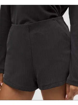 Lululemon Softstreme Ribbed Shorts High Rise Dark Gray Size 8 Sold Out thumbnail 3