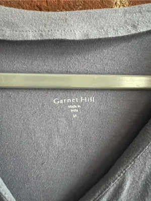Garnet Hill Orion Embroidered Knit Dress Slate Blue Size Medium thumbnail 4