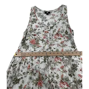 Frye Women’s Button Front Floral Gauze Sleeveless Midi Dress Romantic Size M thumbnail 10