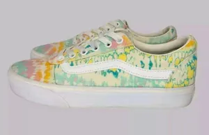 Vans Women 8 Psychedelic Tie Dye Pastel Old Skool Low Shoes Sneakers 500714 thumbnail 5