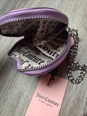 Juicy Couture Y2K Violet Heart Zip Around Coin Purse/Wallet/Wristlet thumbnail 7