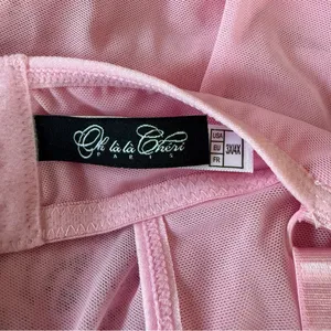 Oh la la Cherie Pink Lace Mesh Babydoll Chemise Size‎ 3X/4X thumbnail 4