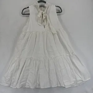 Pomander Place‎ White Dress Sleeveless Tiered Ruffle Neck Casual Medium thumbnail 7