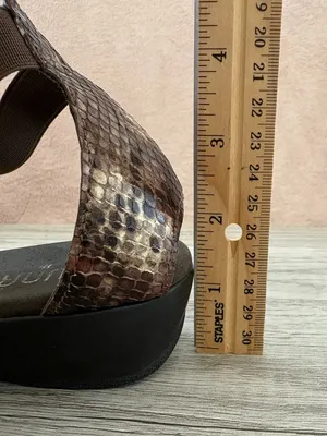 Munro Zena Gladiator Brown Snake Reptile Print Leather Slip On Strappy Sandal 9 thumbnail 9