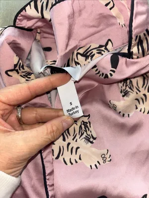 Women's Pink Tiger-Print Pajama Set thumbnail 4