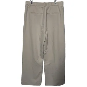 Abercrombie & Fitch Khaki Pleated High Waisted Straight Trousers Pant Size 33 16 thumbnail 2