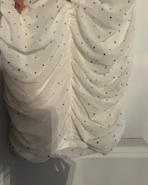 Hello Molly White One Sleeve Sparkly Dress thumbnail 4