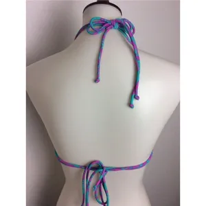 NWOT Victoria’s Secret Teal Hawaiian Purple Tropical Strappy Halter Bikini Top M thumbnail 5