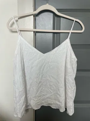 Boutique White Flowy Tank thumbnail 1