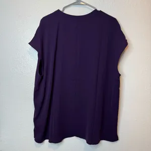 Eloquii Plum Purple Hidden Button Blouse Size 16 New thumbnail 6
