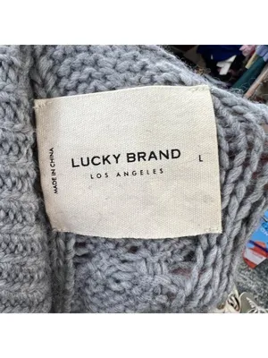 Lucky Brand Gray Cable Knit Half-Zip Pullover Sweater Womens Size Large thumbnail 8