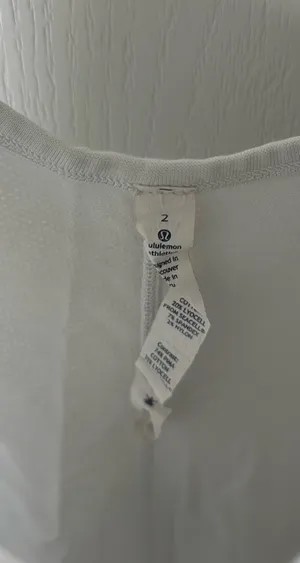 Lululemon Mesh Scoop Neck White Tank thumbnail 3