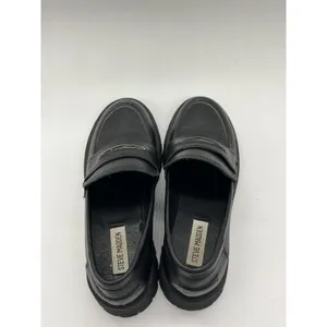 Steve Madden Shoes Womens Size 7 Black Leather Lawrance Loafers Chunky Lug Sole thumbnail 8