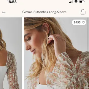 NWT free people gimme butterflies long sleeve lace, ruffle blouse size small thumbnail 4