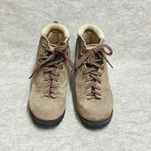 Vintage Vasque Tan Suede Hiking Boots Vibram Sole Made in Italy 7504 Women 8.5 M thumbnail 2
