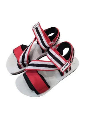 Hunter Women's Adjustable Striped Sandals UK 6 US size 8 Red/White/Black thumbnail 10