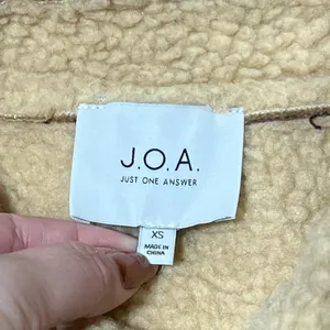 J.O.A Plaid Faux Fur Shearling Moto‎ Jacket thumbnail 6