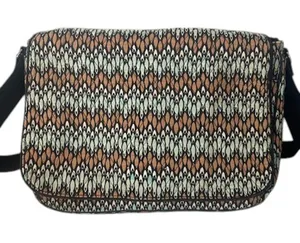 Vera Bradley Brown Multi-Color Sierra Stream Pattern Laptop Messenger Bag Women thumbnail 1